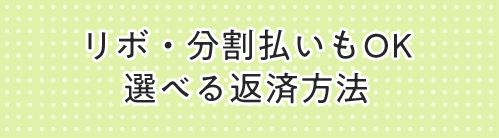 リボ払い・分割払いの選択もOK！