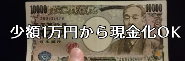 少額1万円から利用可能