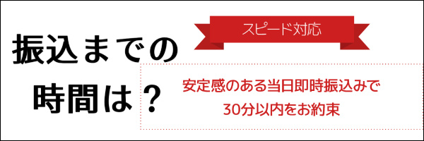 振込までかかる時間は？