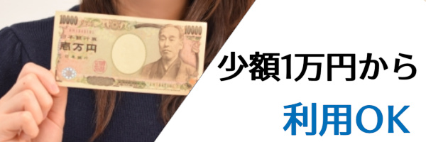 少額1万円から利用OK