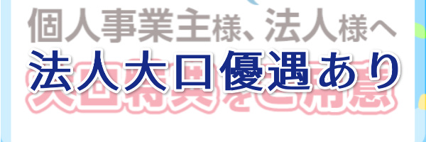 法人大口優遇あり